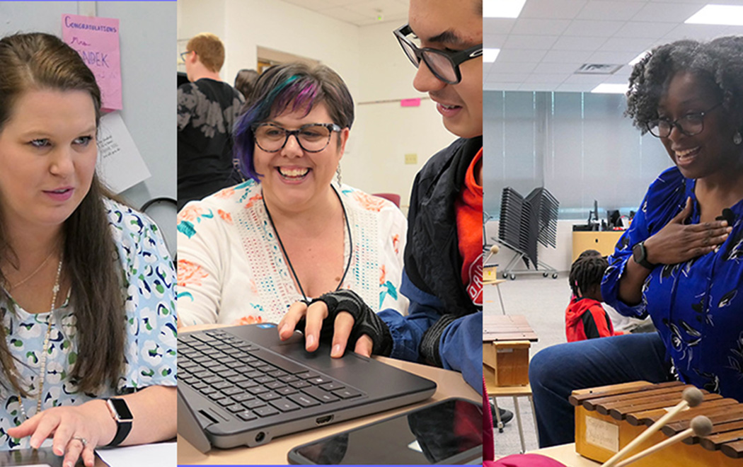 L-R: Three finalists for Teacher of the Year honors are Sarah Rendek, a reading teacher at High Springs Community School; Jenifer Knowles, a science teacher at the Professional Academies Magnet @ Loften High School; and Dwynette Smith, music teacher at Metcalfe Elementary School