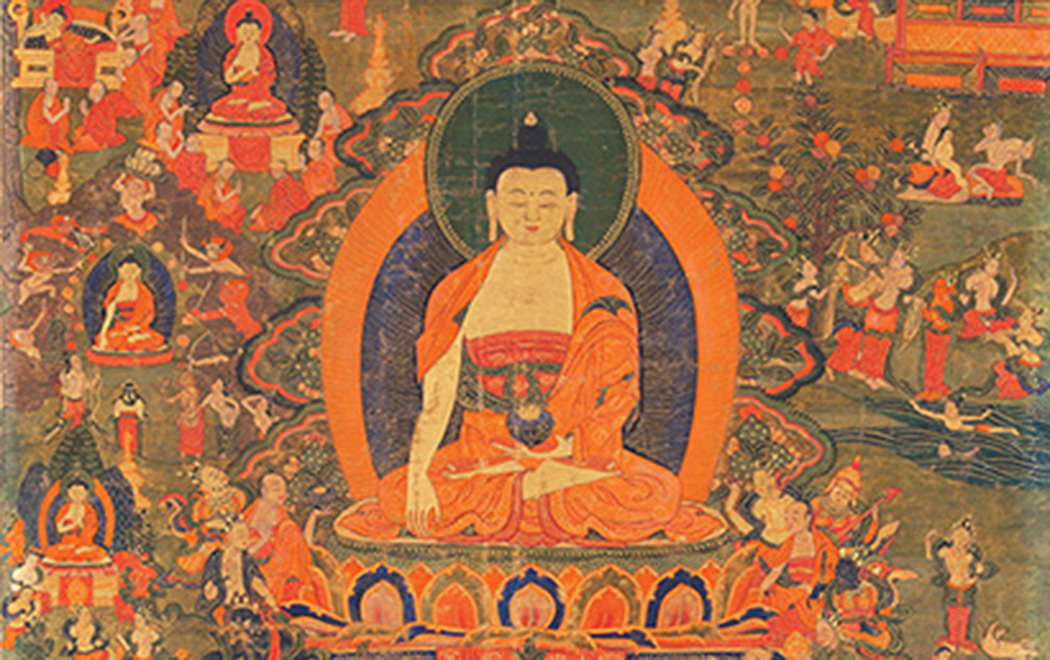 Life Story of Buddha, Shakyamuni, Tibet; 19th century, Pigments on cloth, Rubin Museum of Art, Gift of Shelley and Donald Rubin, C2006.66.164 (HAR 157)
