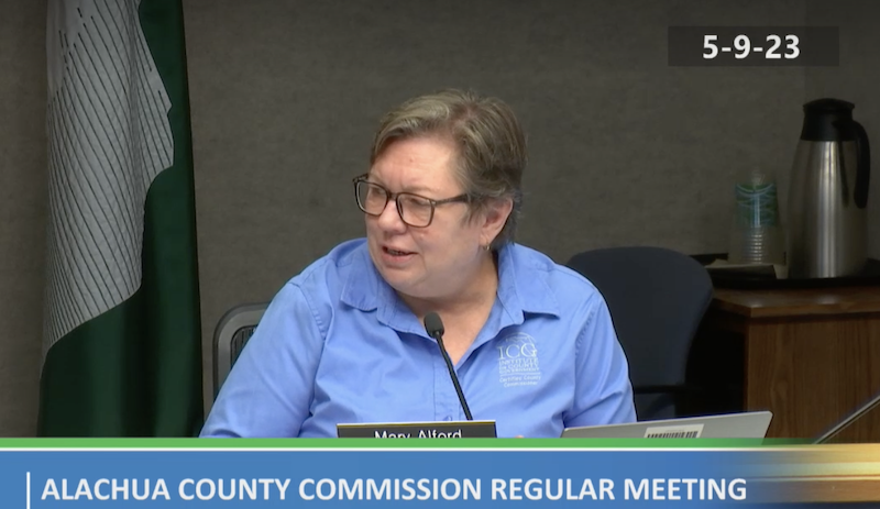 County Commissioner Mary Alford asks the board to begin discussing the four-laning of Archer Road going west