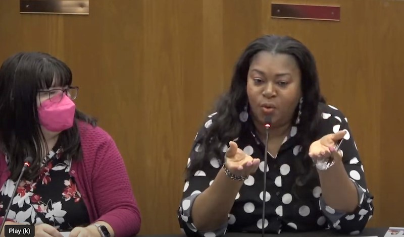 School Board Member Diyonne McGraw weighs in on alternative school models at the May 3 workshop | From Alachua County Public Schools broadcast video
