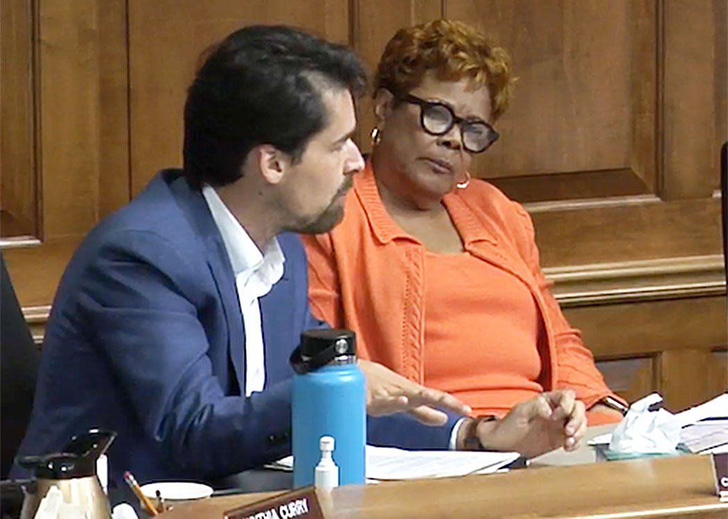 L-R: Commissioners Bryan Eastman and Cynthia Chestnut at the March 23 General Policy Committee meeting